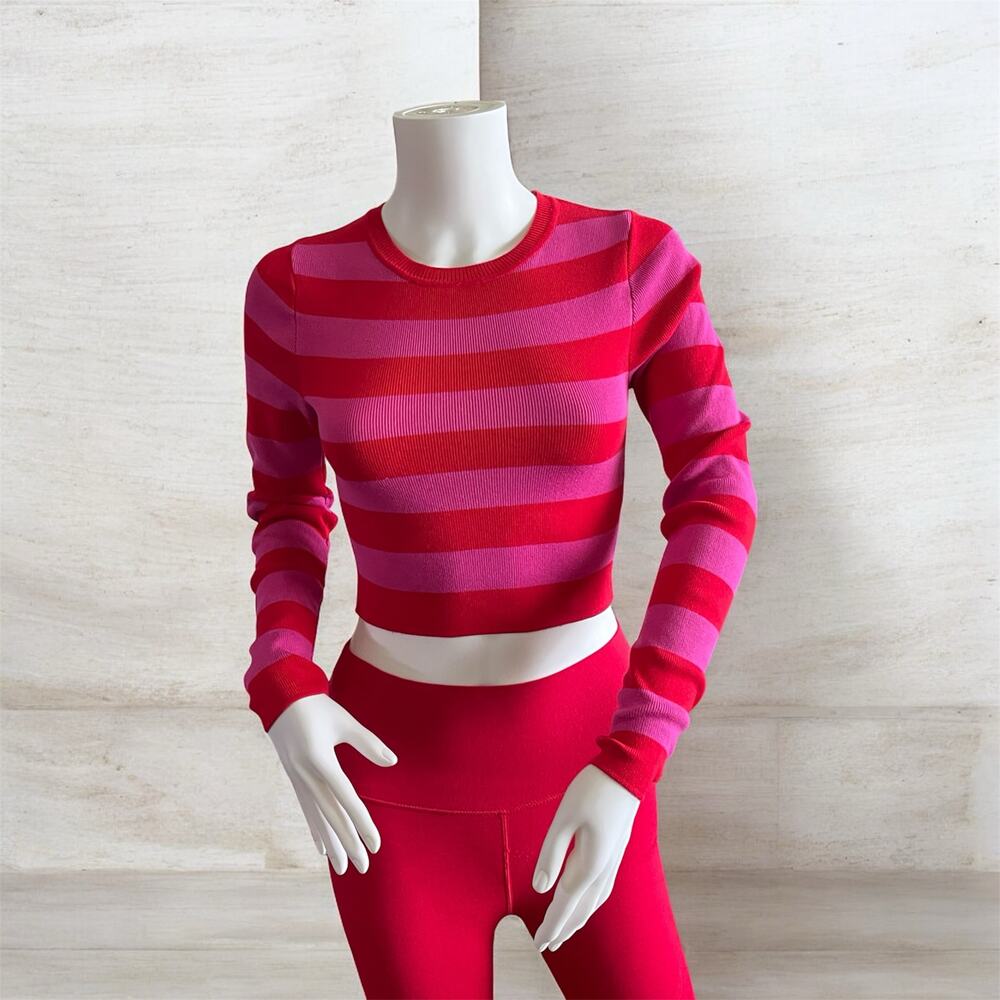 Zara Cropped Striped Ling Sleeveless Sweater Top Small